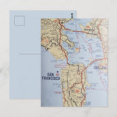 Carte postale du plan de la région de San Francisc (Devant / Derrière)