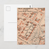 Carte postale du plan de l'Université de Yale (Devant / Derrière)