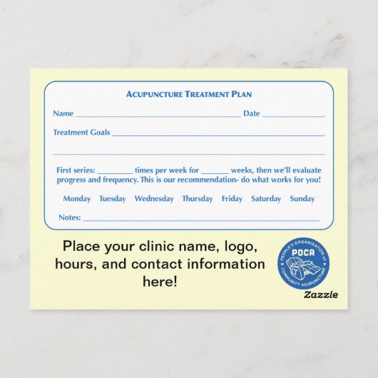 Carte postale du plan de traitement POCA (Dos)