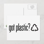 Carte Postale du plastique ?Panneau de recyclage (Devant / Derrière)