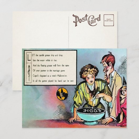 Carte postale du poème d'Halloween victorien 3 (Devant / Derrière)