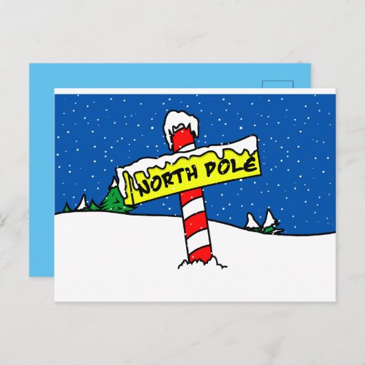 Carte postale du pôle Nord (Devant / Derrière)