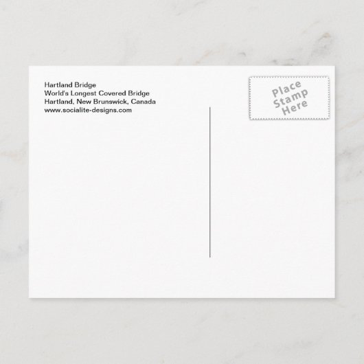 Carte postale du pont couvert le plus long du Hart (Dos)