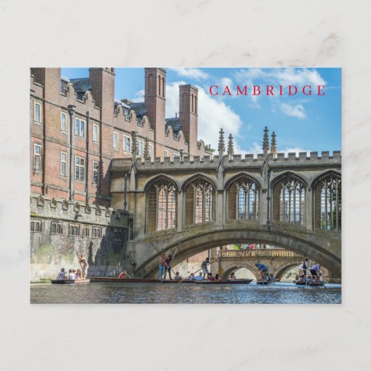Carte postale du pont des Soupirs de Cambridge (Devant)