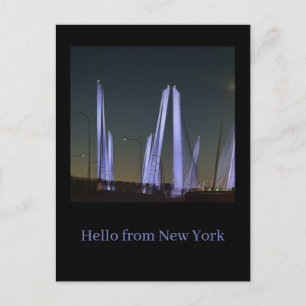 Carte postale du pont éclairé de New York