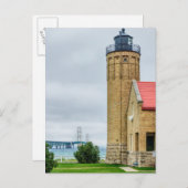 Carte postale du pont et du phare de Mackinac (Devant / Derrière)