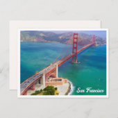 Carte postale du pont Golden Gate de San Francisco (Devant / Derrière)