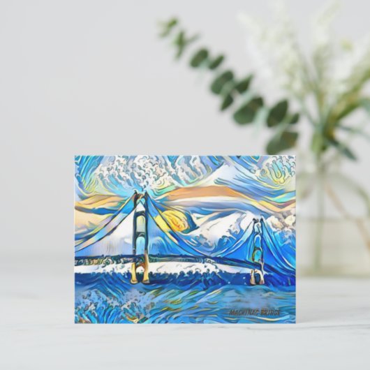 Carte postale du pont Mackinac (Debout devant)