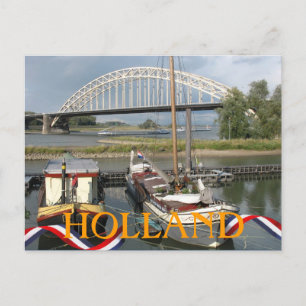 Carte postale du pont Waal de Holland River et des