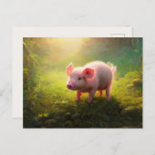Carte postale du porcelet mignon (Devant / Derrière)
