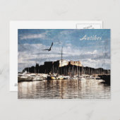 Carte postale du port d'Antibes (Devant / Derrière)