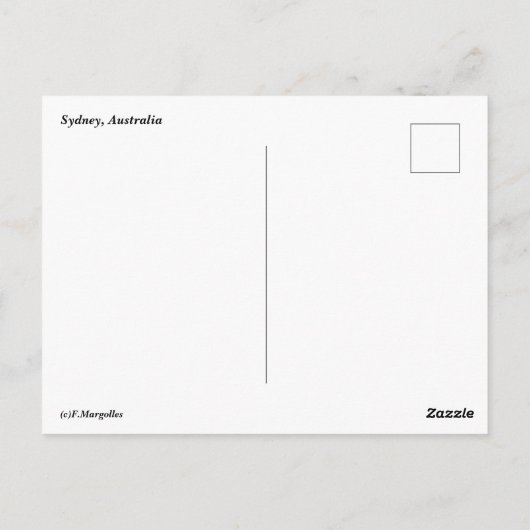 Carte postale du port de Sydney (Dos)