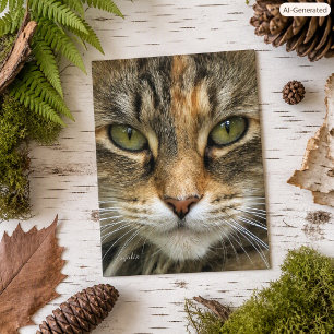 Carte postale du portrait de chat tigré