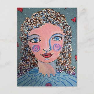 Carte postale du portrait de fille fantaisiste