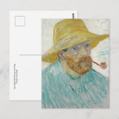 Carte postale du portrait de Van Gogh avec pipe (Devant / Derrière)