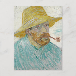 Carte postale du portrait de Van Gogh avec pipe