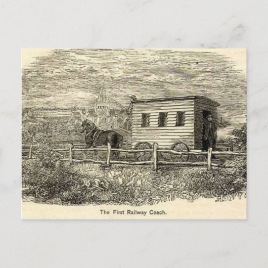 Carte postale du premier entraîneur ferroviaire (Devant)