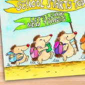 Carte postale du premier jour de l'école par Nicol