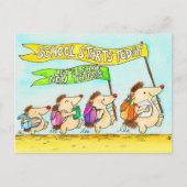 Carte postale du premier jour de l'école par Nicol (Devant)