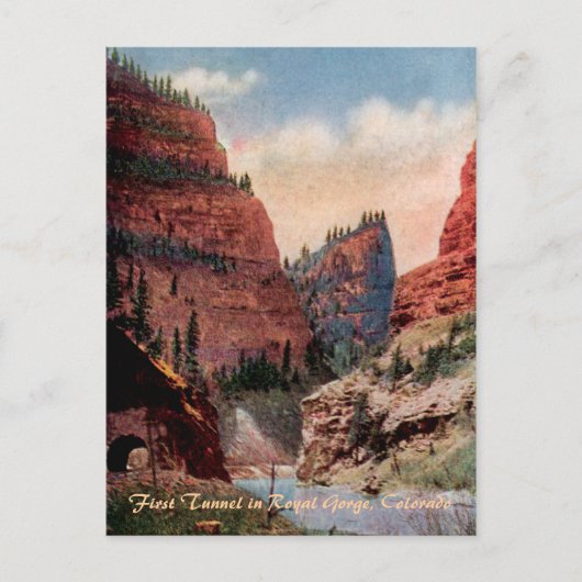 Carte postale du premier tunnel ferroviaire Vintag (Devant)