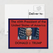 Carte postale du président Donald Trump (Devant / Derrière)