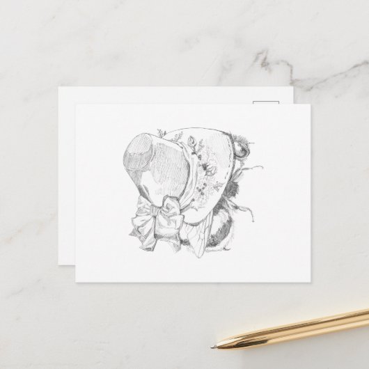 Carte postale du printemps avec abeille (Devant/Arrière en situation)
