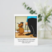 Carte postale du propriétaire de chien drôle (Debout devant)