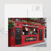 Carte postale du pub rouge Temple Bar à Dublin (Devant / Derrière)