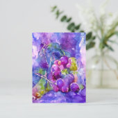 Carte Postale Du raisin aquarell. (Debout devant)