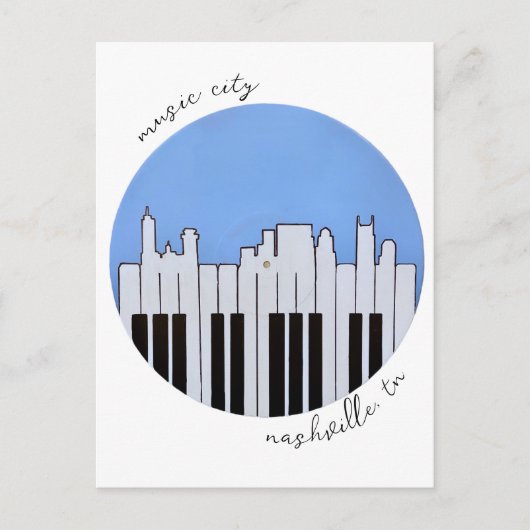 Carte postale du record de musique piano Skyline d (Devant)
