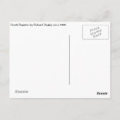 Carte postale du registre du décès (Dos)