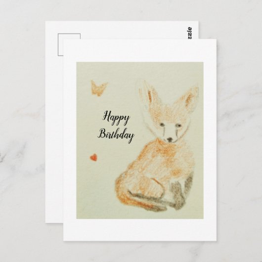 Carte postale du renard (Devant / Derrière)