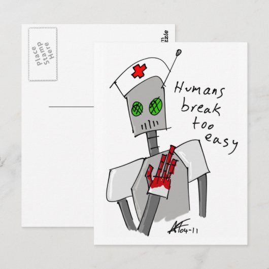 Carte postale du robot infirmier (Devant / Derrière)