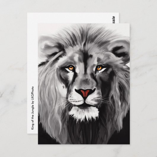 Carte postale du roi de la Jungle (Devant / Derrière)