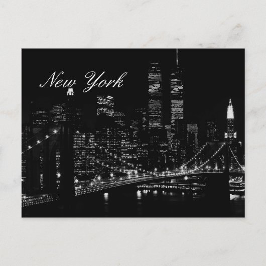 Carte postale du script de nuit de New York (Devant)