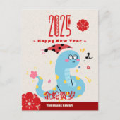 Carte postale du serpent de caricature chinois du  (Devant)