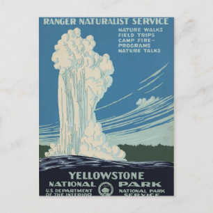 Carte postale du service du parc national Yellowst
