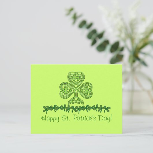Carte postale du Shamrock celte St. Patrick's Day (Debout devant)