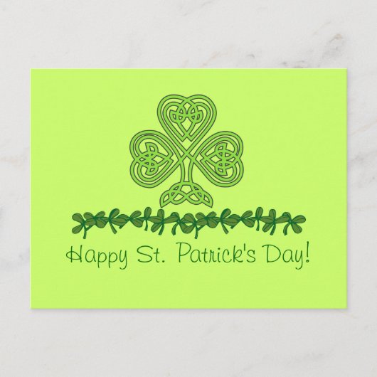 Carte postale du Shamrock celte St. Patrick's Day (Devant)