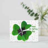 Carte postale du shamrock Confetti St. Patrick's D (Debout devant)