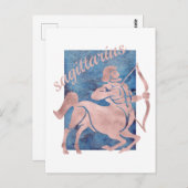 Carte postale du signe du zodiaque Sagittaire (Devant / Derrière)
