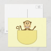 Carte postale du singe dans une poche (Devant / Derrière)
