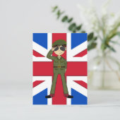 Carte postale du soldat de l'armée britannique (Debout devant)