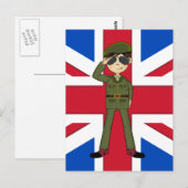 Carte postale du soldat de l'armée britannique (Devant / Derrière)