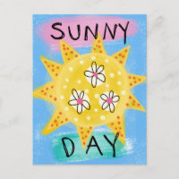 Carte postale du soleil - Joyeux soleil mignon