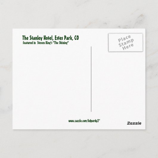 Carte postale du Stanley Hotel (Dos)