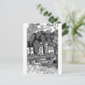 Carte postale du stylo et de l'illustration de Riv (Debout devant)