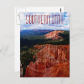 Carte postale du sud de l'Utah près de Bryce Canyo (Devant / Derrière)