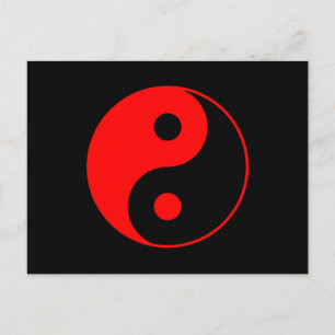 Carte postale du symbole Red Yin Yang