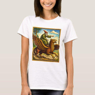 Carte postale du T-shirt fantaisie Cavalier Escarg
